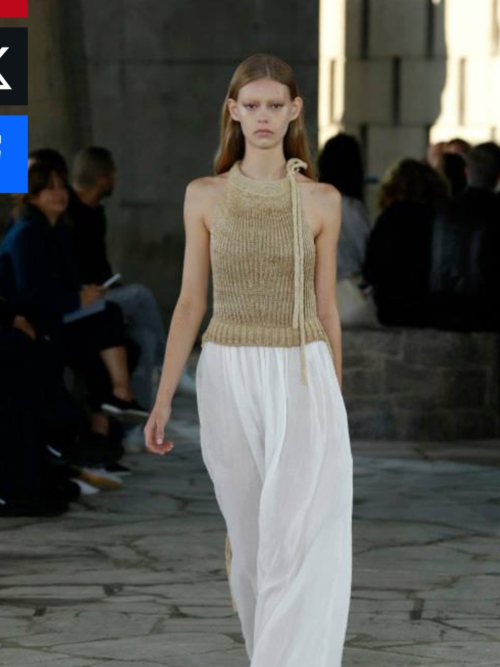 LOEWE SpringSummer 2015 Jonathan Anderson Raw Silk Knit Halter  linen maxi dress